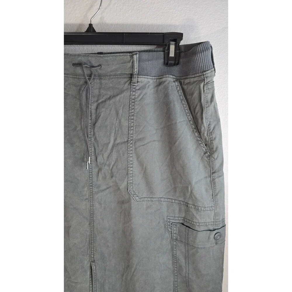 American Eagle Cargo Maxi Skirt Womens Size 18 Gray Utility Stretch y2k BA - Picture 4 of 9